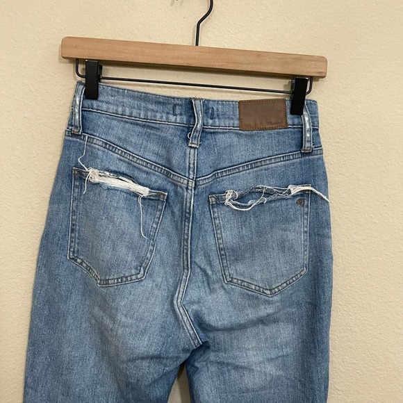 Madewell The Perfect Vintage Distressed Frayed Hem Cropped Jeans Parnell Wash 25 - Picture 10 of 15